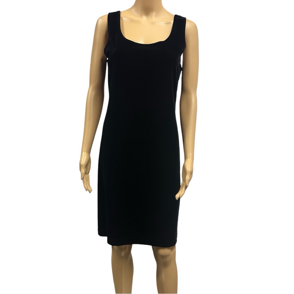 Black Velvet Filigree Ltd Vintage Sleeveless Midi Dress Womens 12 Petite